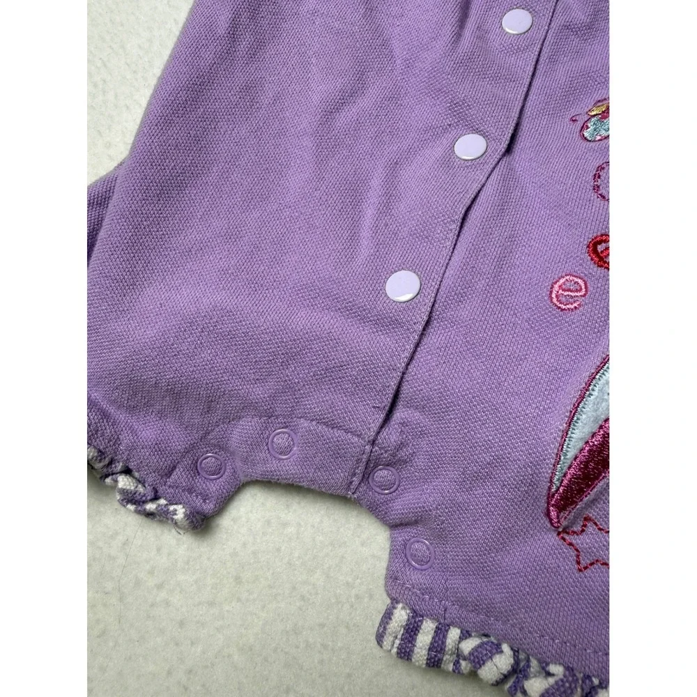 Vintage Disney Eeyore Purple Striped Ruffle Romper 6-9M Winnie The Pooh 517512RP